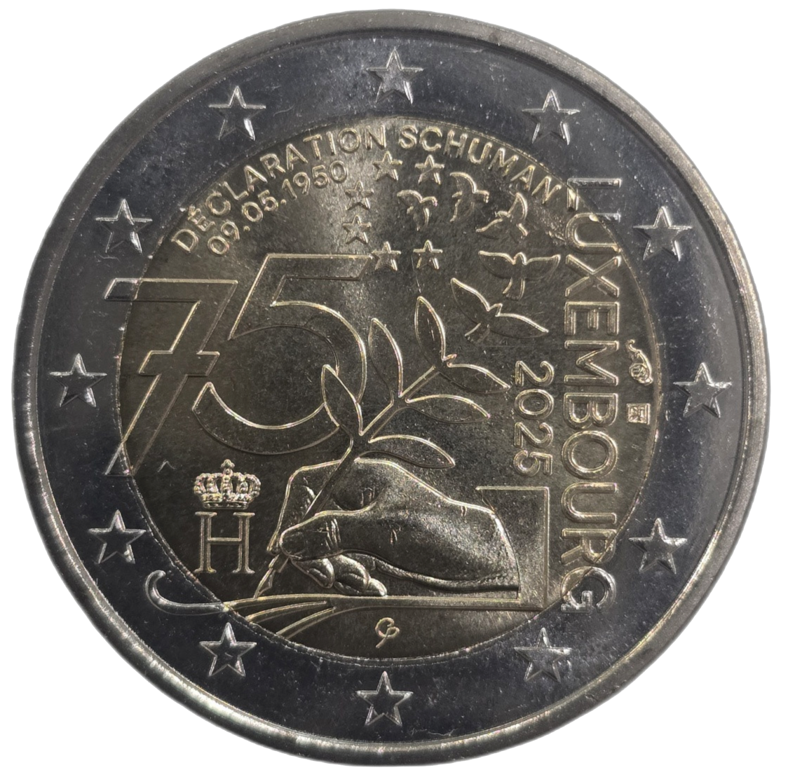 2 euros conmemorativa 75º Aniversario de la Declaración Schuman